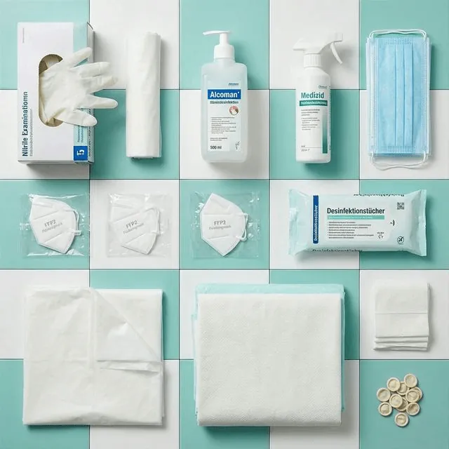 CareBoxx Pflegehilfsmittel – Handschuhe, Desinfektionsmittel, Masken, Bettschutz